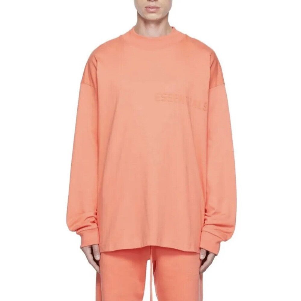 Fear of God Essentials Long Sleeve T Shirt Coral Men's New Authentic S‎